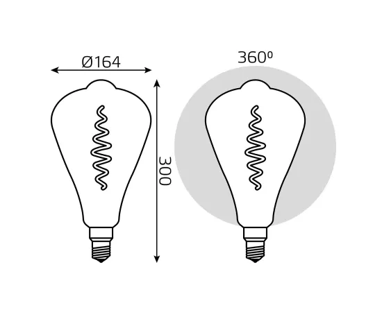 Лампа Gauss Filament ST164 8.5W 165lm 1800К Е27 gray flexible LED 1/6
Артикул: 157802005