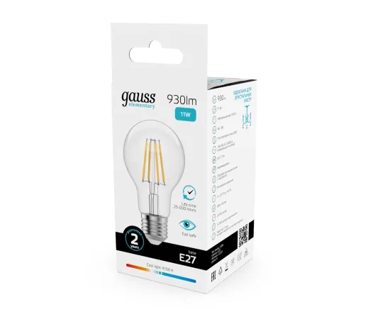 Лампа Gauss Filament Elementary А60 11W 930lm 4100К Е27 LED 1/10/50
Артикул: 22221 Лампа Gauss Filament Elementary А60 11W 930lm 4100К Е27 LED 1/10/50
Артикул: 22221