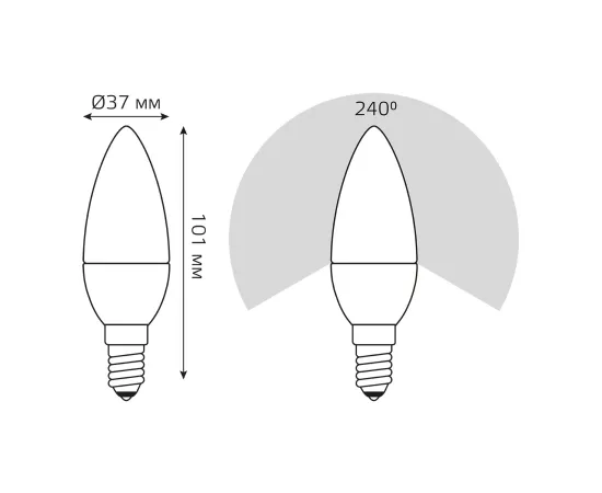 Лампа Gauss Elementary Свеча 10W 730lm 4100K Е14 LED 1/10/100
Артикул: 33120