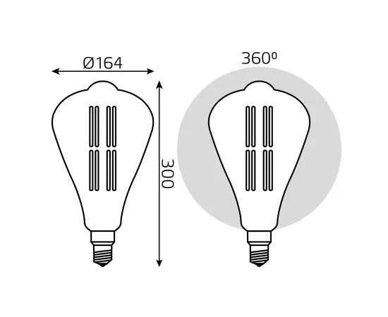 Лампа Gauss Filament ST164 6W 890lm 2700К Е27 golden straight LED 1/6
Артикул: 157802118