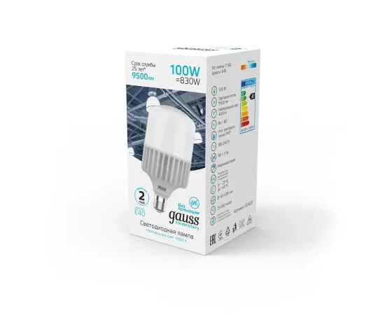 Лампа Gauss Elementary T160 100W 9500lm 4000K E40 LED 1/8
Артикул: 63420