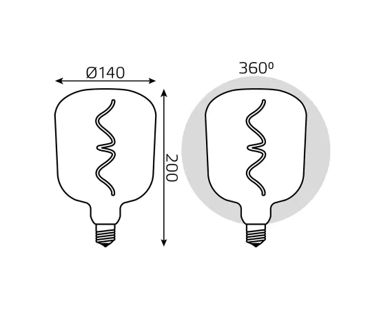 Лампа Gauss Filament V140 5W 200lm 1800К Е27 green-clear flexible LED 1/6
Артикул: 1009802105