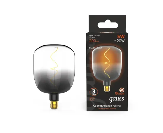 Лампа Gauss Filament V140 5W 200lm 1800К Е27 black-clear flexible LED 1/6
Артикул: 1008802105