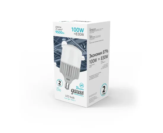 Лампа Gauss Elementary T160 100W 9500lm 4000K E40 LED 1/8
Артикул: 63420