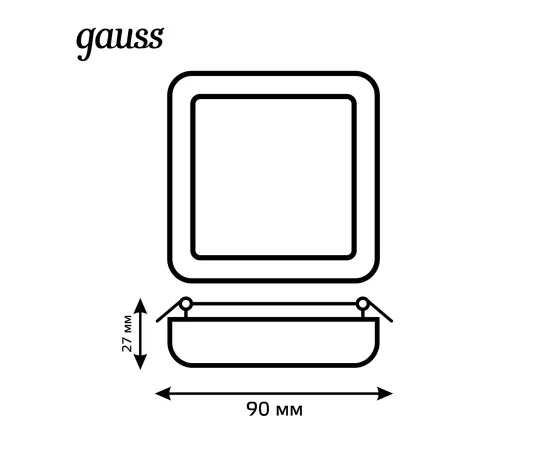 Встраиваемый светильник Gauss Frameless квадрат 9W, 4000K, 1/60
Артикул: 968511209