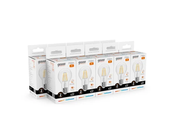 Лампа Gauss Filament Elementary А60 9W 710lm 2700К Е27 LED 1/10/50
Артикул: 22219