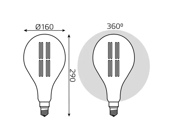 Лампа Gauss Filament PS160 6W 890lm 2700К Е27 golden straight LED 1/6
Артикул: 179802118