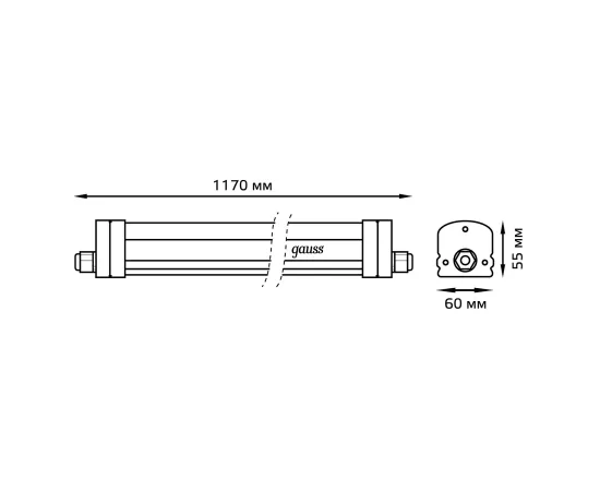 Фото Светильник линейный Gauss 185-265V UNIVERSAL 36W 3630lm 6500K 185-265V IP65 1170*60*55мм соед в лин LED 1/20 Артикул: 843425336 Фото Светильник линейный Gauss 185-265V UNIVERSAL 36W 3630lm 6500K 185-265V IP65 1170*60*55мм соед в лин LED 1/20 Артикул: 843425336