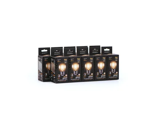 Фото Лампа Gauss Filament Шар 9W 680lm 2700К Е27 LED 1/10/50 Артикул: 105802109