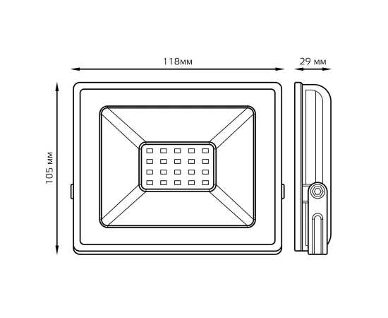 Фото Прожектор светодиодный Gauss Elementary G2 20W 1800lm IP65 6500К белый 1/60 Артикул: 613120320