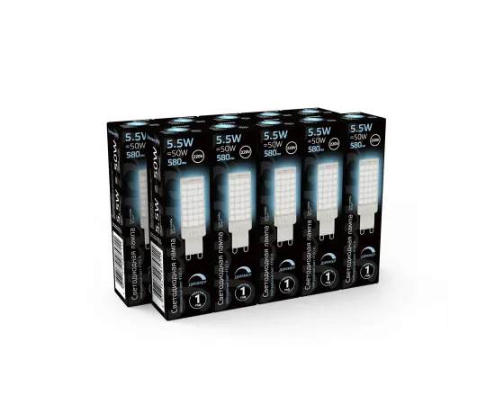 Фото Лампа Gauss G9 AC185-265V 5,5W 700lm 4100K керамика диммируемая LED 1/10/200 Артикул: 107309255-D Фото Лампа Gauss G9 AC185-265V 5,5W 700lm 4100K керамика диммируемая LED 1/10/200 Артикул: 107309255-D