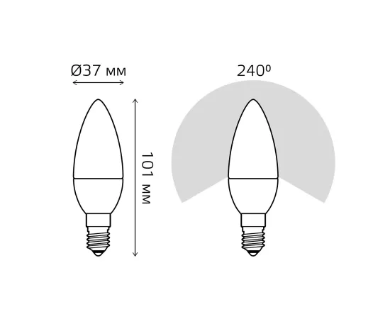 Фото Лампа Gauss Свеча 7W 520lm 3000К E14 шаг. диммирование LED 1/10/100 Артикул: 103101107-S Фото Лампа Gauss Свеча 7W 520lm 3000К E14 шаг. диммирование LED 1/10/100 Артикул: 103101107-S