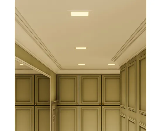 Фото Светильник Gauss Slim квадрат 9W 610lm 3000K 180-265V IP20 монтаж Ø130*130 145*145*22 LED 1/20 Артикул: 940111109