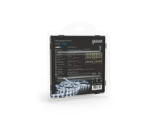 Фото Лента Gauss LED 5050/60-SMD 14.4W 12V DC холодный белый IP66 (блистер 5м) 1/50 Артикул: 311000314Фото Лента Gauss LED 5050/60-SMD 14.4W 12V DC холодный белый IP66 (блистер 5м) 1/50 Артикул: 311000314