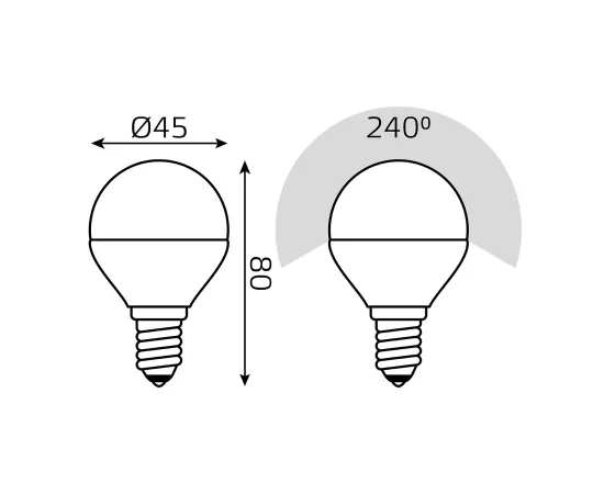 Фото Лампа Gauss LED Шар-dim E14 7W 560lm 3000К диммируемая 1/10/100 Артикул: 105101107-D