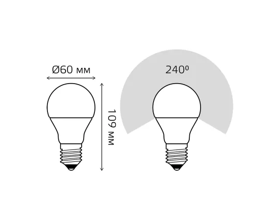Фото Лампа Gauss A60 12W 1140lm 4100K Е27 шаг. диммирование LED 1/10/50 Артикул: 102502212-S Фото Лампа Gauss A60 12W 1140lm 4100K Е27 шаг. диммирование LED 1/10/50 Артикул: 102502212-S