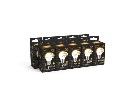 Фото Лампа Gauss Шар 7W 520lm 3000K Е27 шаг. диммирование LED 1/10/100 Артикул: 105102107-S
Фото Лампа Gauss Шар 7W 520lm 3000K Е27 шаг. диммирование LED 1/10/100 Артикул: 105102107-S