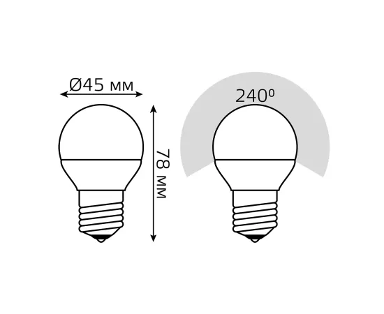 Фото Лампа Gauss Шар 7W 520lm 3000K Е27 шаг. диммирование LED 1/10/100 Артикул: 105102107-S