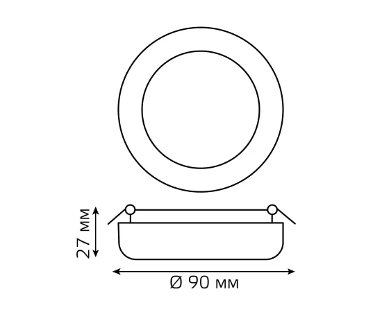 Фото Светильник Gauss Frameless круг 9W 900lm 4000K 85-265V IP20 монтаж Ø71 90*27мм LED 1/5/60 Артикул: 967511209