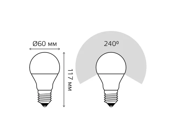 Фото Лампа Gauss A60 12W 1140lm 3000K Е27 шаг. диммирование LED 1/10/50 Артикул: 102502112-S