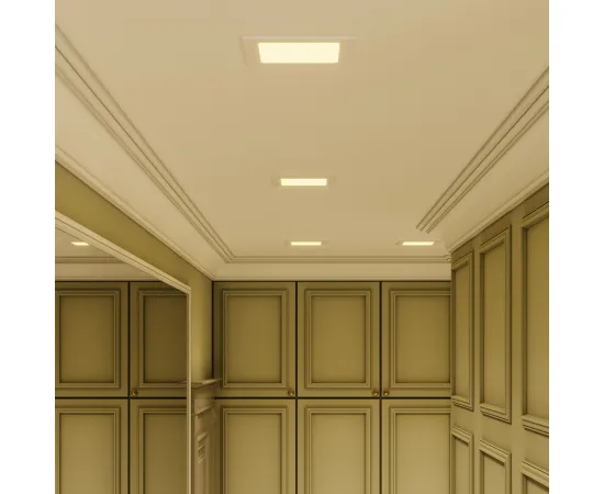 Светильник Gauss Slim квадрат 12W 800lm 3000K 180-265V IP20 монтаж Ø155*155 170*170*22 LED 1/20