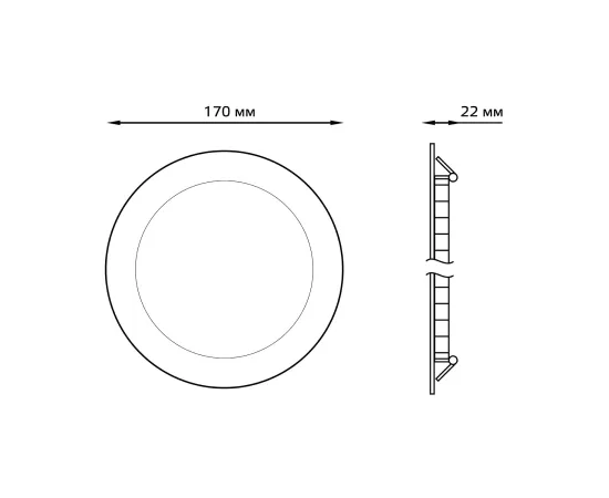Светильник Gauss Slim круг 15W 1250lm 6500K 180-265V IP20 монтаж Ø155 170*22 LED 1/20, изображение 5