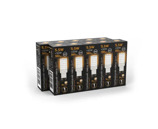 Фото Лампа Gauss G9 AC185-265V 5,5W 700lm 3000K керамика LED 1/10/200 Артикул: 107009106 Фото Лампа Gauss G9 AC185-265V 5,5W 700lm 3000K керамика LED 1/10/200 Артикул: 107009106