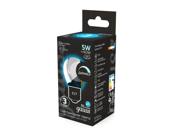 Фото Лампа Gauss Filament Шар 5W 450lm 4100К Е27 диммируемая LED 1/10/50 Артикул: 105802205-DФото Лампа Gauss Filament Шар 5W 450lm 4100К Е27 диммируемая LED 1/10/50 Артикул: 105802205-D Фото Лампа Gauss Filament Шар 5W 450lm 4100К Е27 диммируемая LED 1/10/50 Артикул: 105802205-DФото Лампа Gauss Filament Шар 5W 450lm 4100К Е27 диммируемая LED 1/10/50 Артикул: 105802205-D