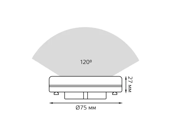 Лампа Gauss GX53 8W 660lm 3000K диммируемая LED 1/10/100 Артикул: 108408108-D