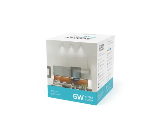 Светильник Gauss Overhead накл цил 6W 420lm 4100K 170-240V IP20 68*75мм белый с расс LED 1/30, изображение 4 Светильник Gauss Overhead накл цил 6W 420lm 4100K 170-240V IP20 68*75мм белый с расс LED 1/30, изображение 4