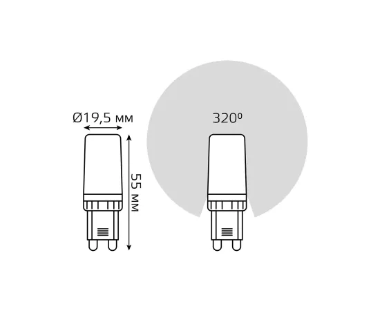 Фото Лампа Gauss G9 AC185-265V 5,5W 700lm 3000K керамика LED 1/10/200 Артикул: 107009106 Фото Лампа Gauss G9 AC185-265V 5,5W 700lm 3000K керамика LED 1/10/200 Артикул: 107009106