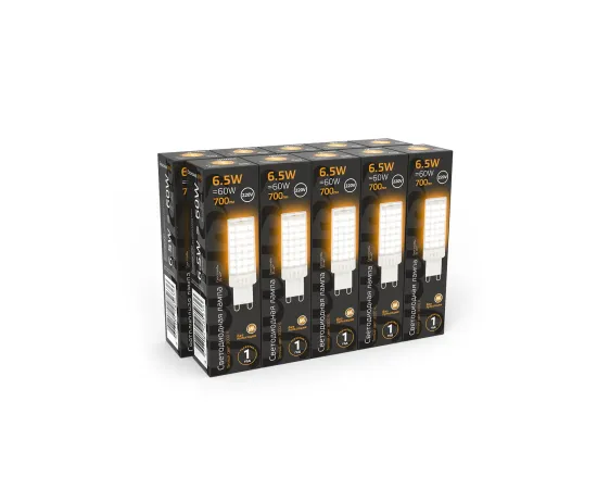 Фото Лампа Gauss G9 AC185-265V 6,5W 950lm 3000K керамика LED 1/10/200 Артикул: 107309106