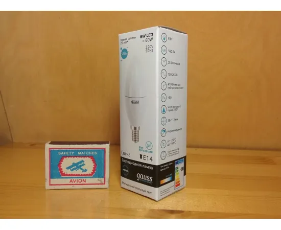 Gauss LED Elementary Candle 6W E14 4100K упаковка