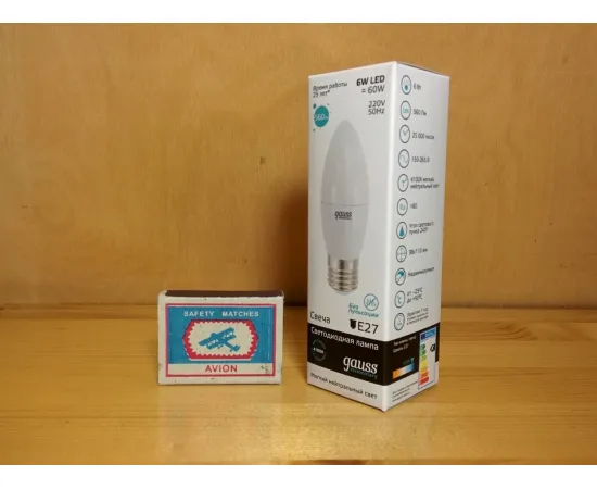 Gauss LED Elementary Candle 6W E27 4100K, изображение 2 Gauss LED Elementary Candle 6W E27 4100K, изображение 2