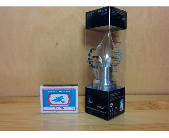Gauss LED Candle Tailed Crystal clear 5W E27 4100K диммируемая упаковка