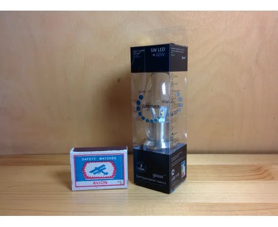 Gauss LED Candle-dim Crystal clear 5W E27 4100K диммируемая упаковка