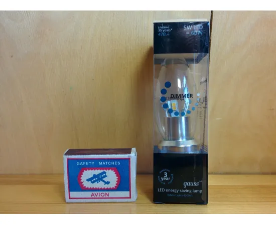 Gauss LED Candle-dim Crystal clear 5W E27 4100K диммируемая характеристики
