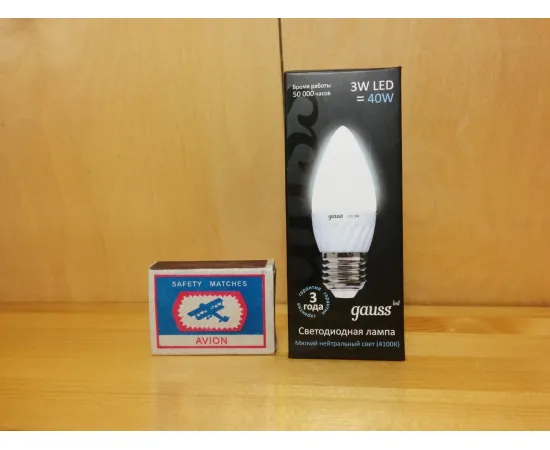 Gauss LED Ceramic Candle 3W E27 4100K упаковка