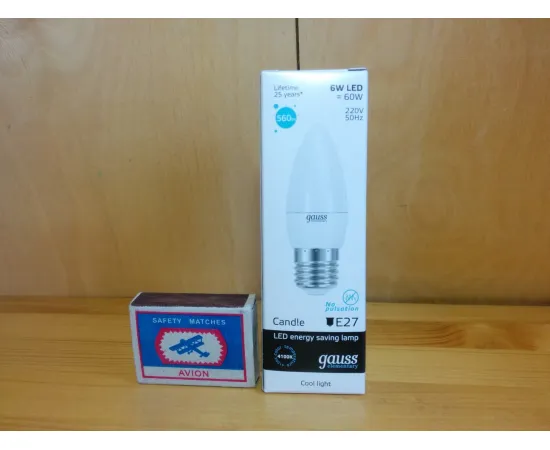Gauss LED Elementary Candle 6W E27 4100K арт. 33226 Упаковка Gauss LED Elementary Candle 6W E27 4100K арт. 33226 Упаковка