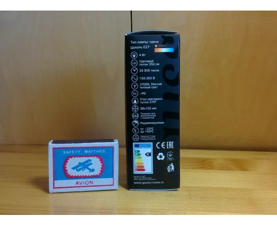 Gauss LED Candle Crystal Clear E27 4W 2700К арт. 103202104 Характеристики