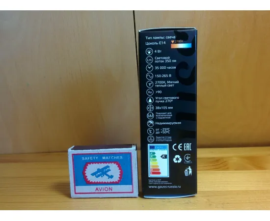 Gauss LED Candle Crystal Clear E14 4W 2700К характеристики