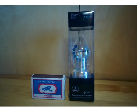 Gauss LED Candle Tailed Crystal clear 5W E27 2700K диммируемая характеристики