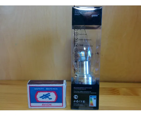 Gauss LED Candle Tailed Crystal clear 5W E27 4100K диммируемая характеристики