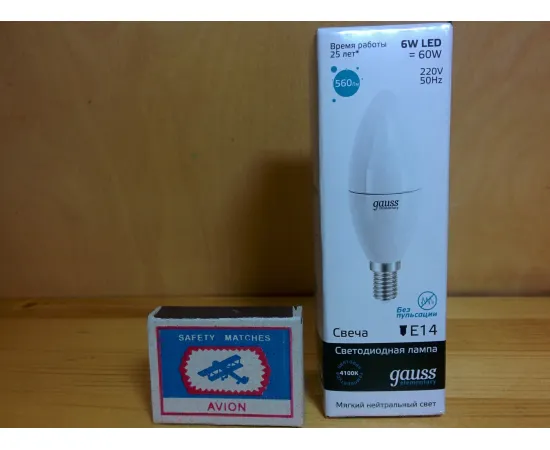 Gauss LED Elementary Candle 6W E14 4100K упаковка