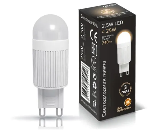 Gauss LED G9 2.5W 230V 2700K арт. LD107309125