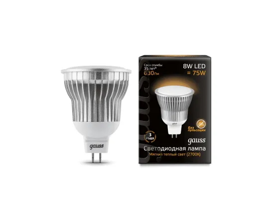 Gauss LED MR16 GU5.3 8W SMD AC220-240V 2700K 1/10/100 арт. EB101105108