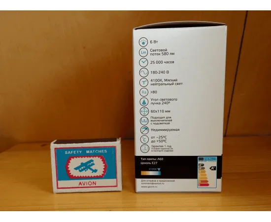 Gauss LED Elementary A60 E27 6W 4100K арт. 23226 Характеристики