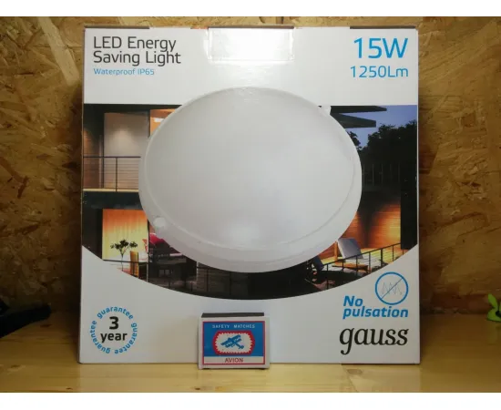 Светодиодный светильник Gauss круглый IP65 15W 6500K 1/6 арт. 141411315