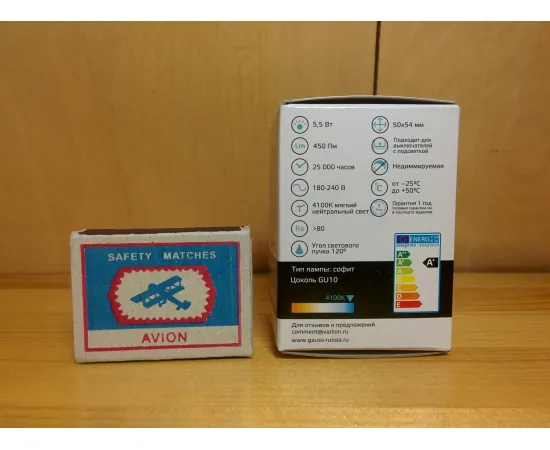 Gauss LED Elementary MR16 GU10 5.5W 4100К характеристики