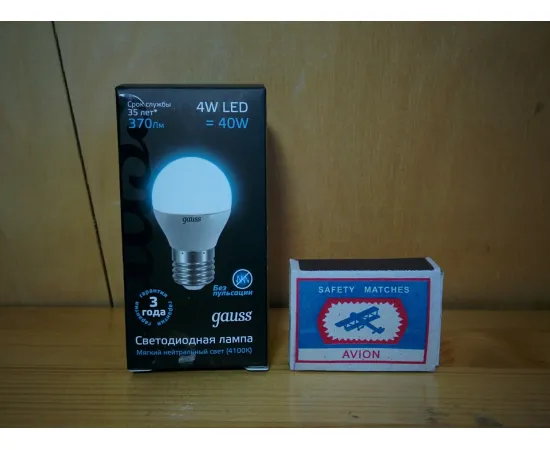 Gauss LED Globe 4W E27 4100K упаковка